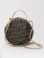 Бежевый женская сумка, круглая