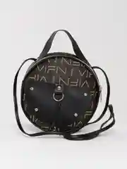 Черный женская сумка, круглая