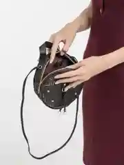Черный женская сумка, круглая