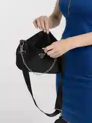 Черный двойная сумка кросс-боди