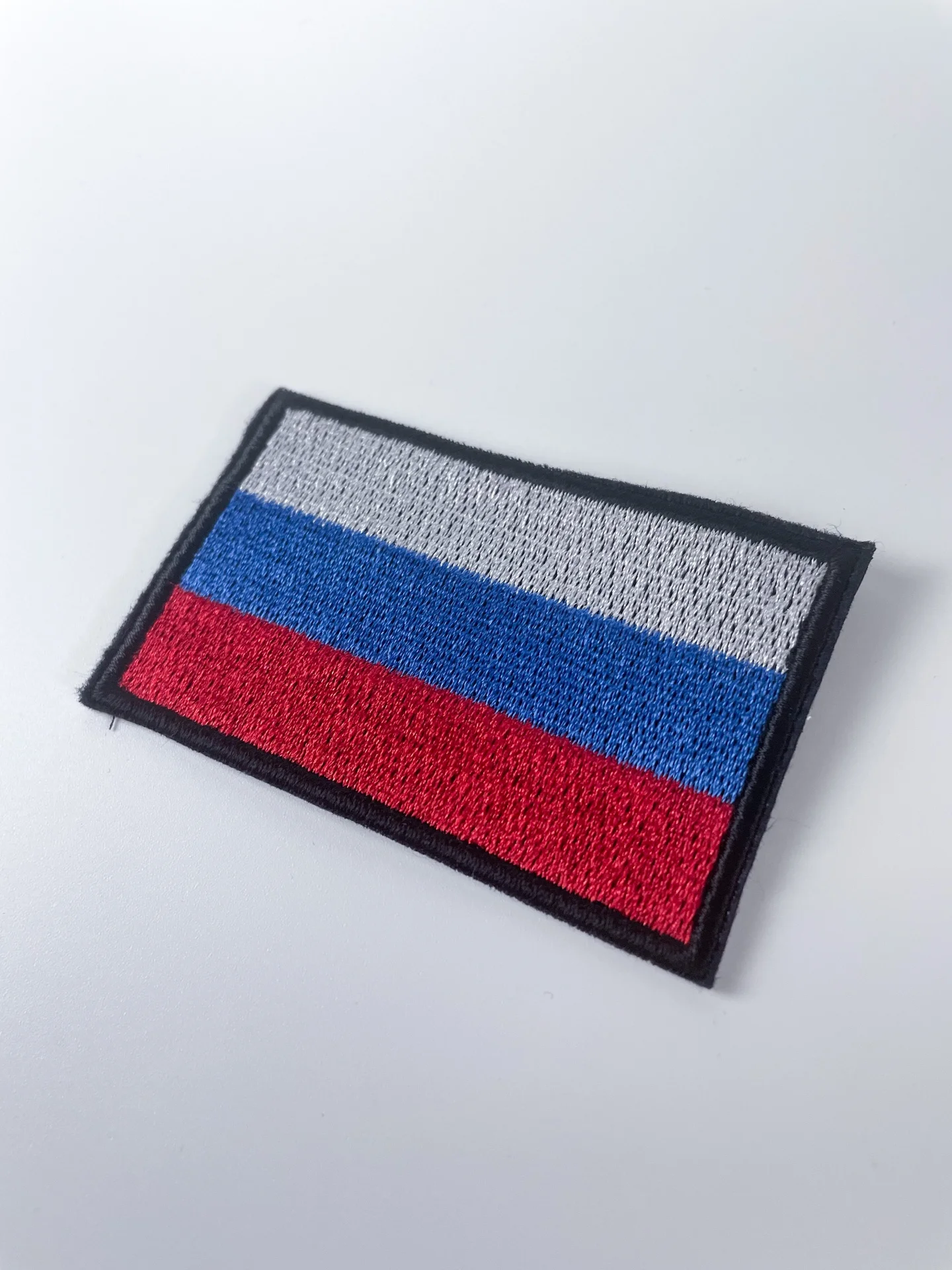 Хаки шеврон нашивка на одежду "Флаг России", на липучке