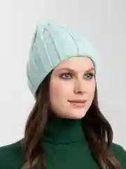 Мятный шапка вязаная, женская, зимняя