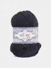 Черный пряжа плюшевая Alize Velluto (Ализе Веллуто), 100 г, 68 м