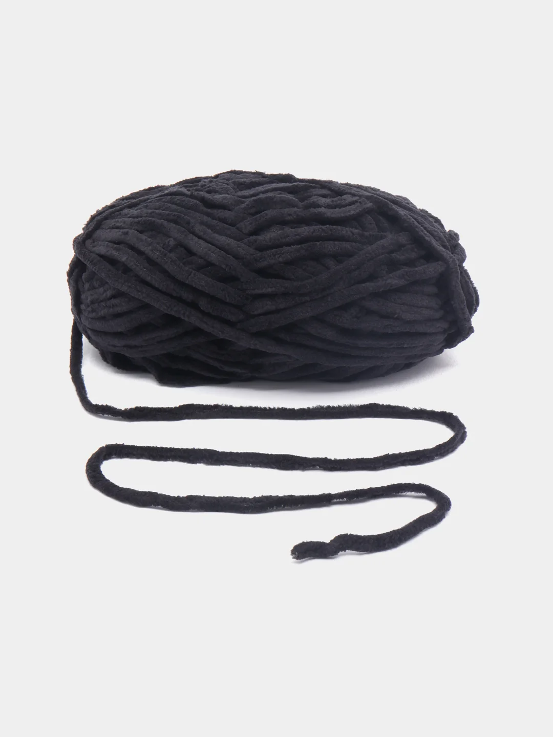 Черный пряжа плюшевая Alize Velluto (Ализе Веллуто), 100 г, 68 м