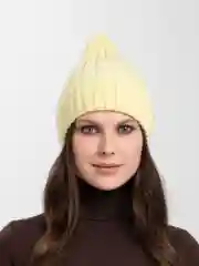 Желтый шапка вязаная, женская, зимняя