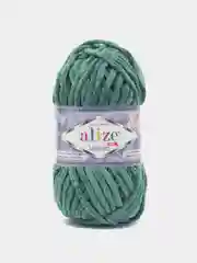 Зеленый пряжа плюшевая Alize Velluto (Ализе Веллуто), 100 г, 68 м