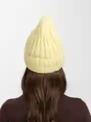 Желтый шапка вязаная, женская, зимняя