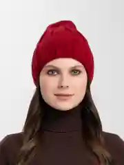 Красный шапка вязаная, женская, зимняя
