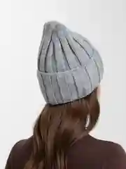 Серый шапка вязаная, женская, зимняя