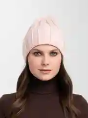 Розовый шапка вязаная, женская, зимняя