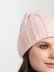 Розовый шапка вязаная, женская, зимняя