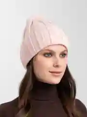 Розовый шапка вязаная, женская, зимняя
