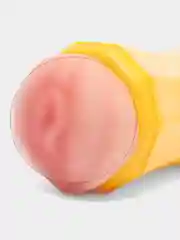 Желтый мастурбатор мужской, двусторонний, с вибрацией