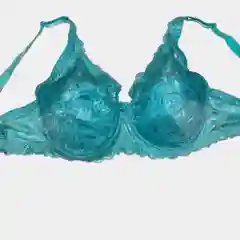 Бирюзовый бюстгальтер женский кружевной