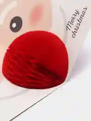 Красный новогодняя 3D открытка в красном подарочном конверте, 10,5 х 15,5 см