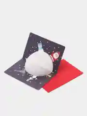 Лазурный новогодняя 3D открытка в красном подарочном конверте, 10,5 х 15,5 см