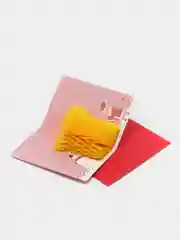 Конфетный новогодняя 3D открытка в красном подарочном конверте, 10,5 х 15,5 см
