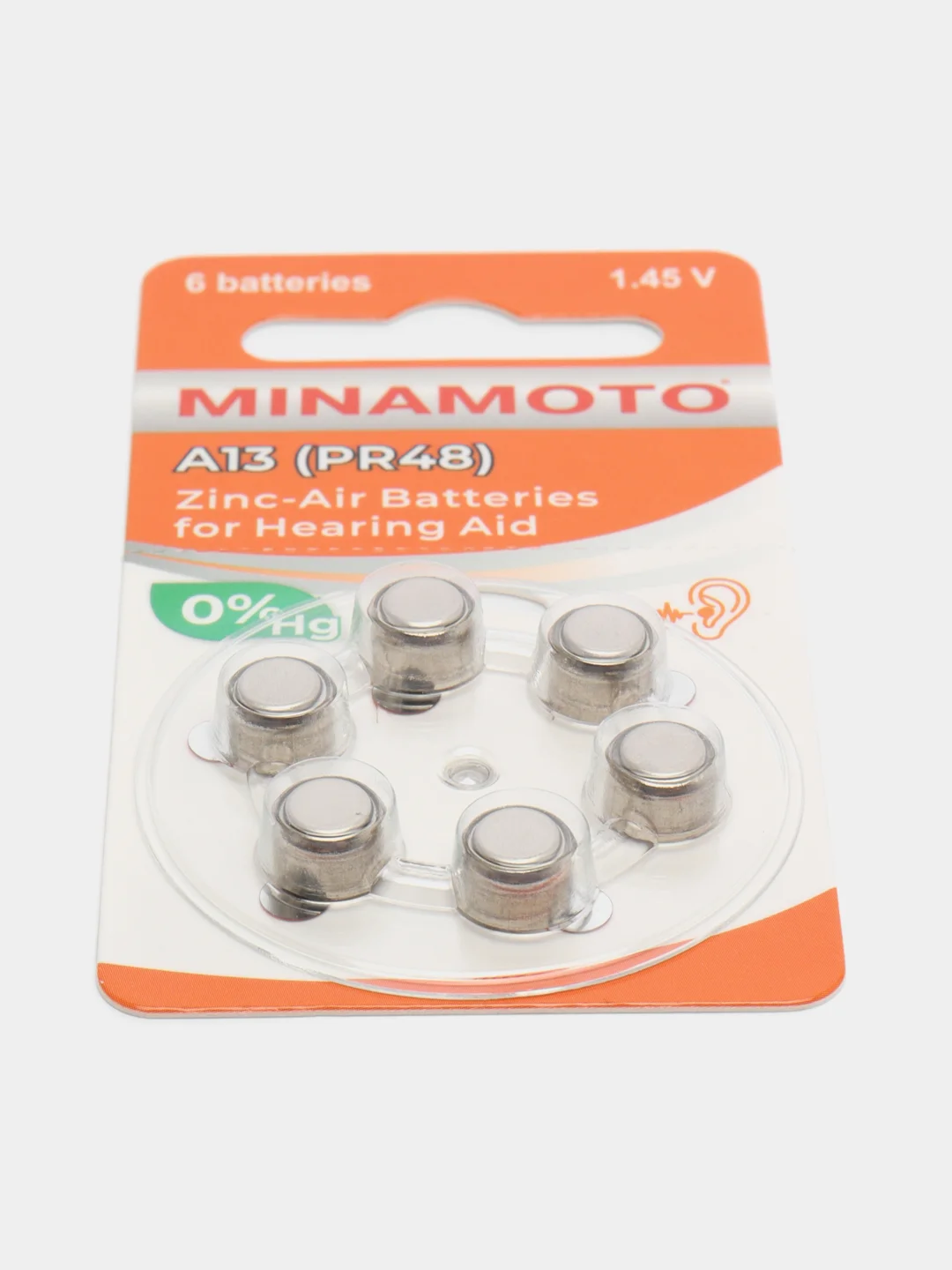 Батарейки для слуховых аппаратов Minamoto ZA13 (A13, PR48, AC13, DA13)