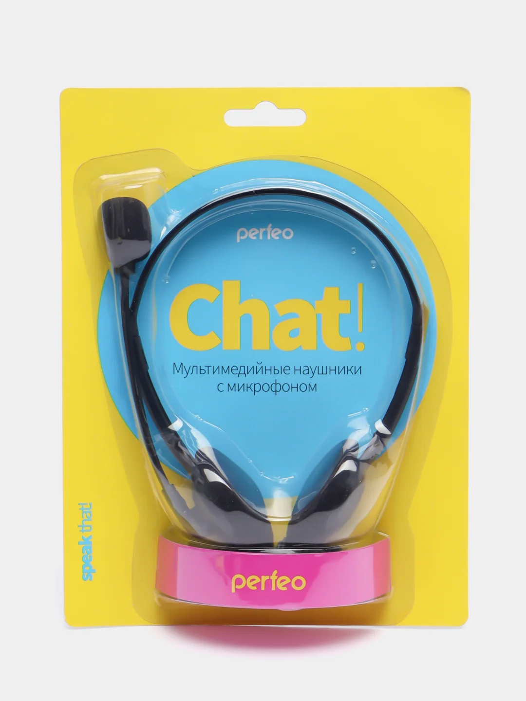 Компьютерная стерео гарнитура Perfeo Chat, накладная, черная