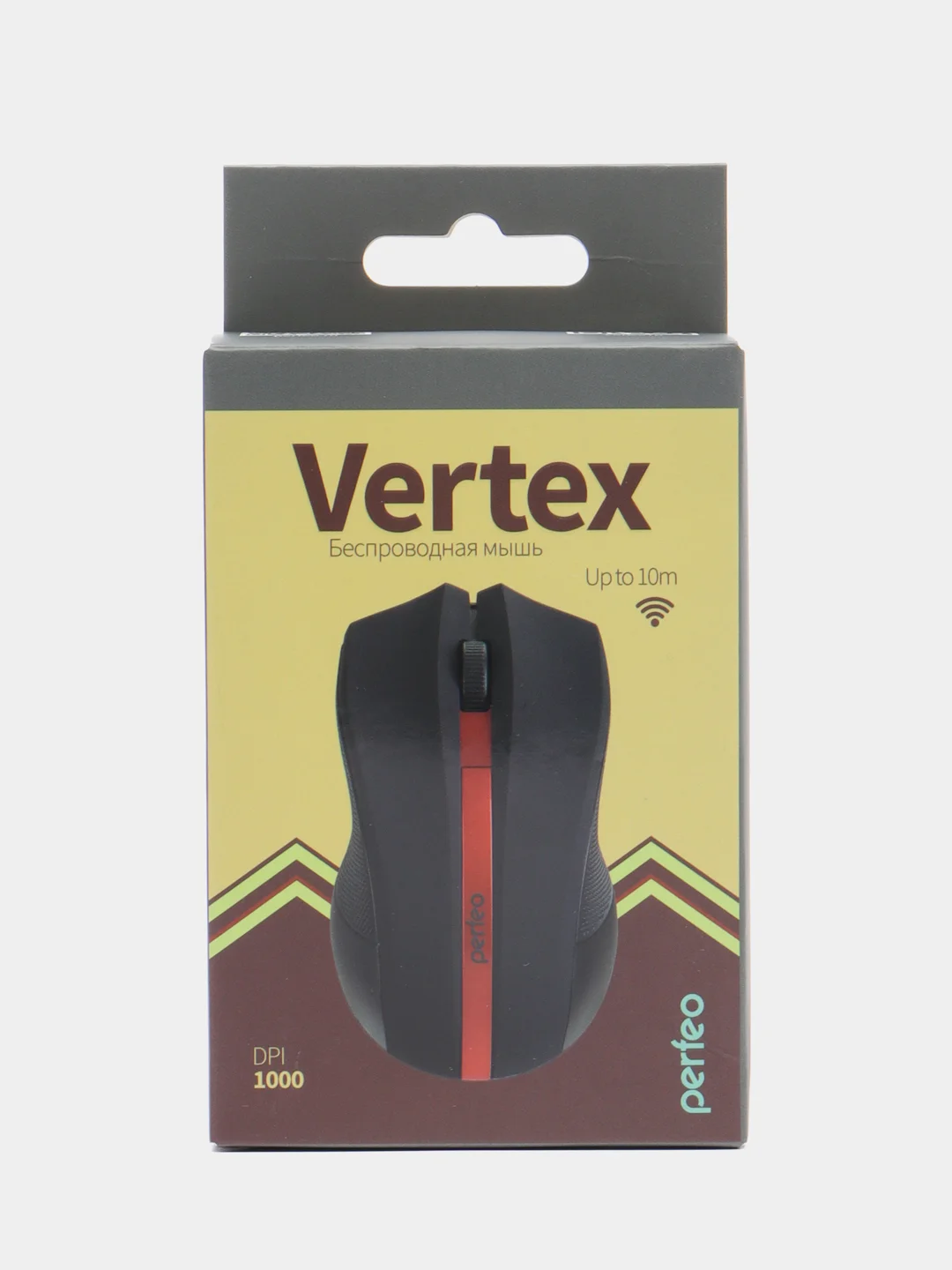 Красный мышь беспроводная Perfeo "VERTEX" DPI 1000, USB,