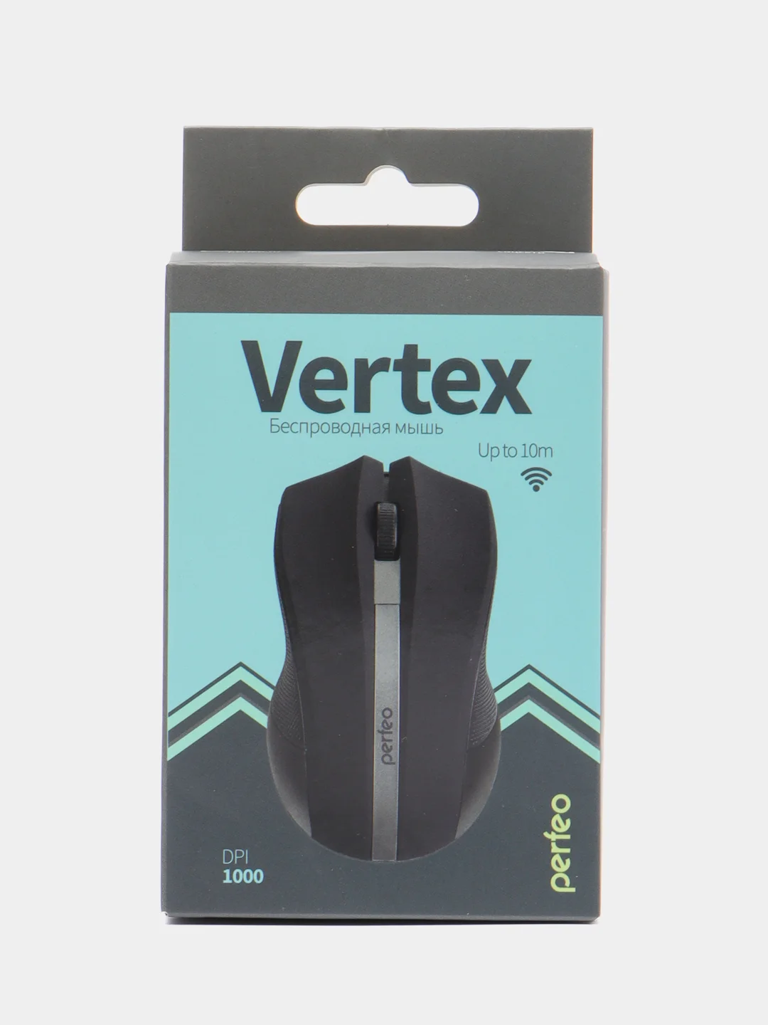 Серебряный мышь беспроводная Perfeo "VERTEX" DPI 1000, USB,