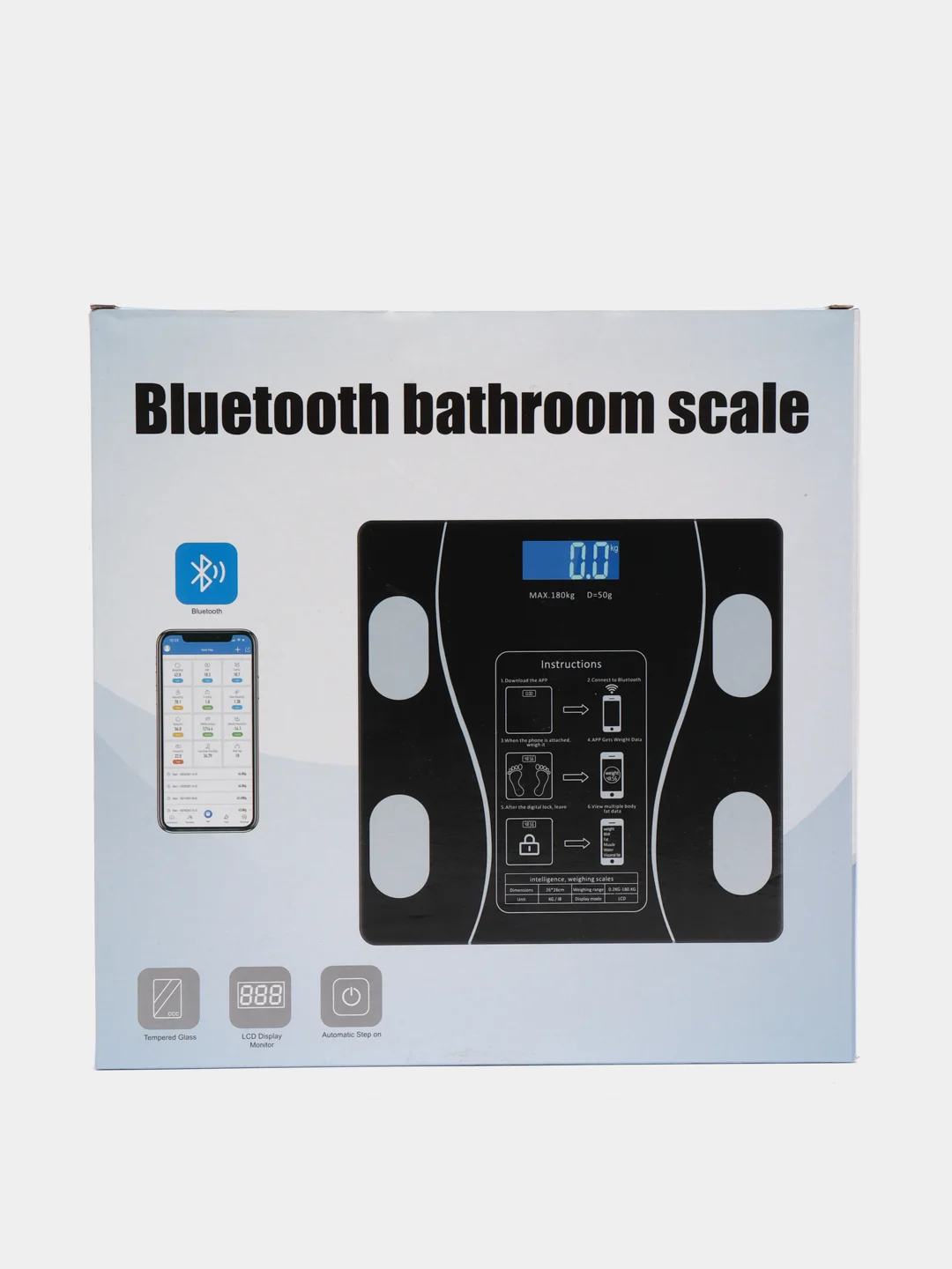Белый умные весы Bluetooth, напольные