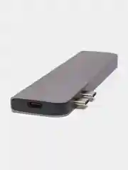 Серебряный адаптер для MacBook Pro/Air, USB 3.0, Type-C, HDMI 4K, TF SD Reader