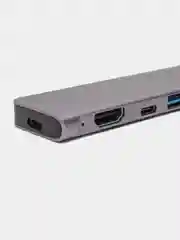 Серебряный адаптер для MacBook Pro/Air, USB 3.0, Type-C, HDMI 4K, TF SD Reader