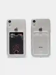 Чехол силиконовый iPhone XR/11/12/13/14 Pro Max/7/8 plus, с карманом для карт, прозрачный