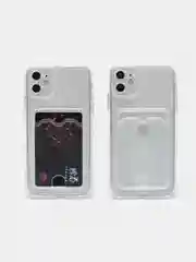 Чехол силиконовый iPhone XR/11/12/13/14 Pro Max/7/8 plus, с карманом для карт, прозрачный