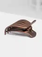 Коричневый краб для волос боковой, каучуковый