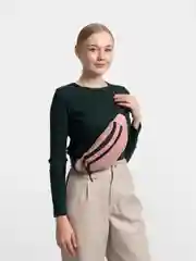 Розовый поясная сумка, вельветовая, унисекс