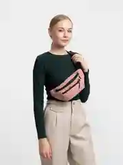 Розовый сумка поясная, вельветовая через плечо, унисекс