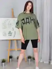 Костюм спортивный женский: велосипедки и футболка оверсайз, 2118КШ