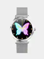 Серебряный женские смарт часы Smart Watch King Wear LW07