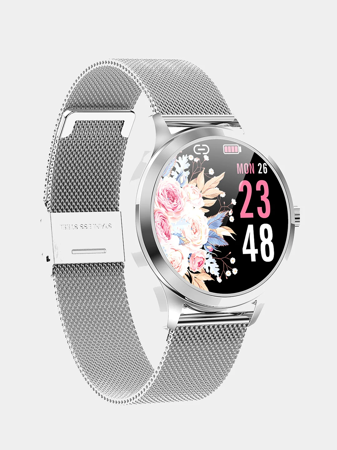 Серебряный женские смарт часы Smart Watch King Wear LW07