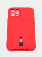 Красный чехол для iPhone 14, 13, 12, 11 Pro Max, XS/X, XR, 7 / 8, Plus с карманом для карт