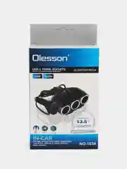 Разветвитель гнезда прикуривателя Olesson 1634 3 гнезда 1 USB, зарядка для любого авто