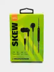 Черный наушники внутриканальные c микрофоном Perfeo SKEW, цвет белый, чёрный