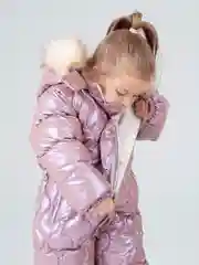 Розовый детский зимний комбинезон для девочек