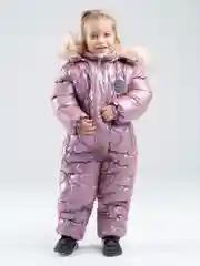 Розовый детский зимний комбинезон для девочек
