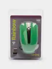 Зеленый мышь беспроводная оптическая Perfeo "Rainbow",  USB