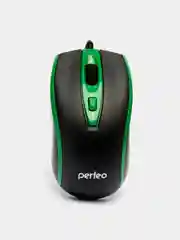 Зеленый мышь оптическая Perfeo "PROFIL", 4 кнопки, USB
