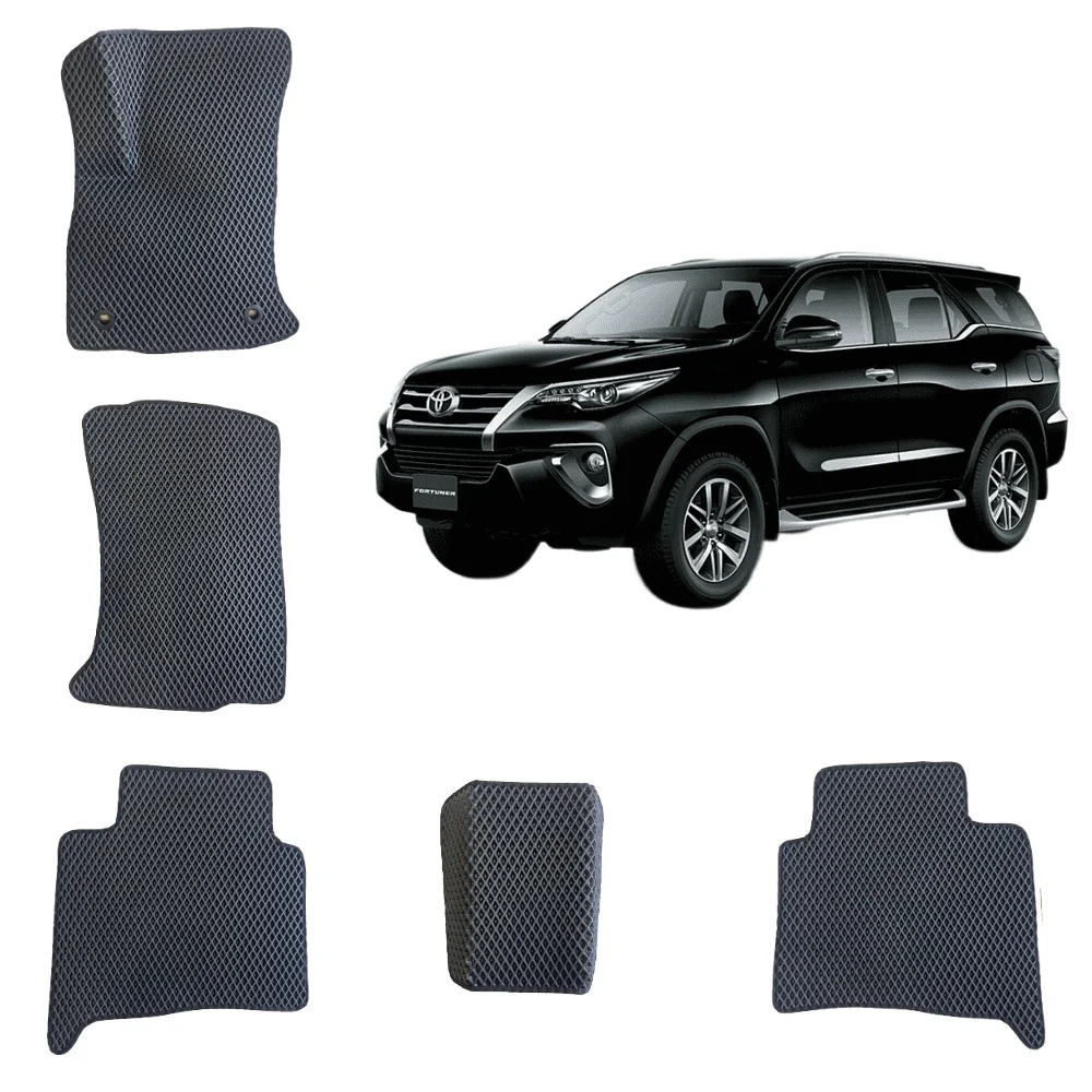 Черный автомобильные 3D-коврики, EVA, для Toyota Fortuner 2 / Тойота Фортунер 2 поколение