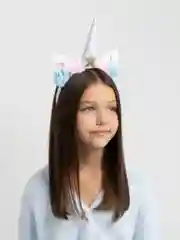 Ободок "Единорог" с цветами