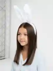 Белый ободок "Зайчик", белый