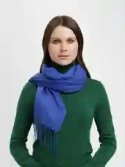 Синий палантин кашемировый, размер 69*174