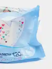 Детские влажные салфетки с экстрактом алоэ и витамином Е, 120 штук