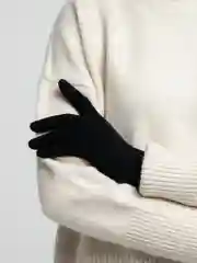 Черный перчатки вязаные