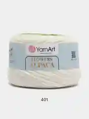 Белый пряжа YarnArt Flowers Alpaca, 80% акрил, 20% альпака, 250 г, 940 м, 1 моток